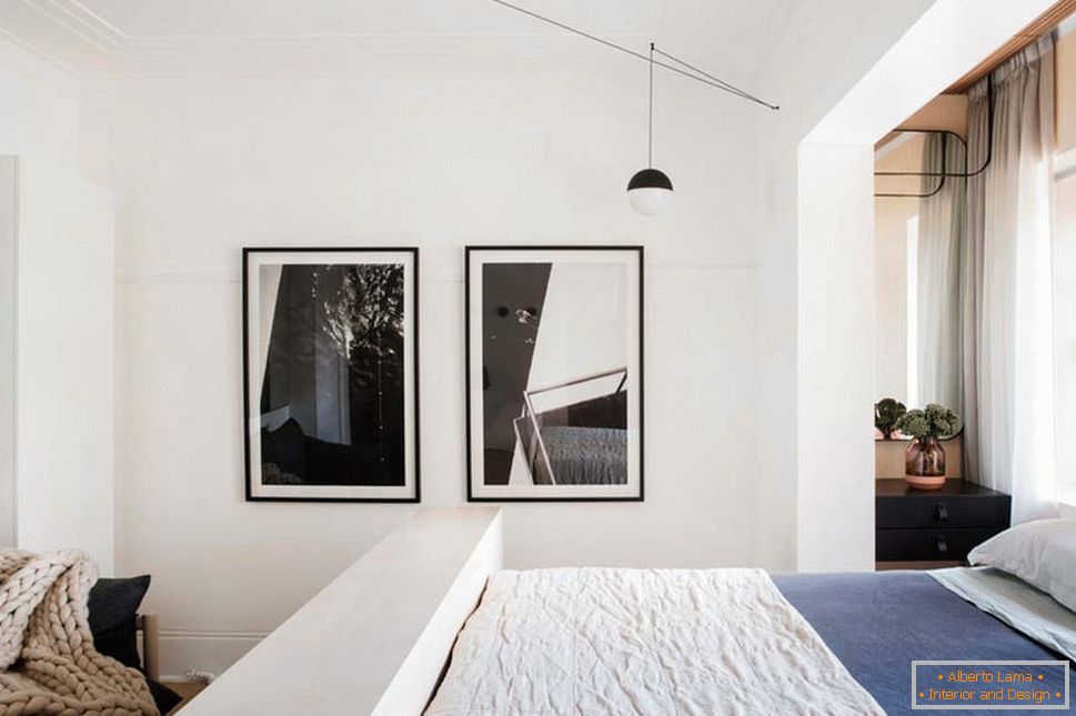 Projektowanie wnętrz małego mieszkania w Sydney - спинка-подставка