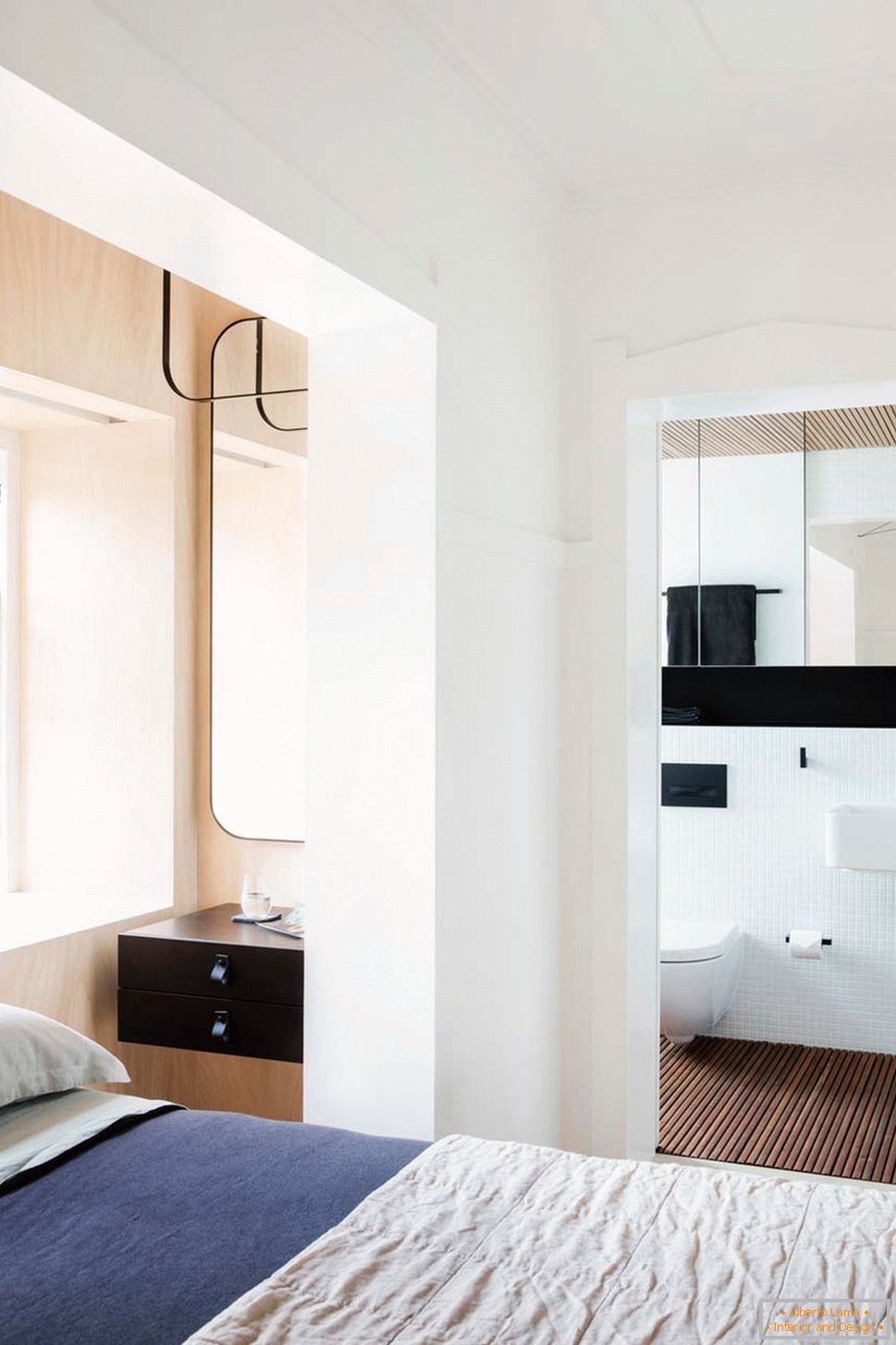 Projektowanie wnętrz małego mieszkania w Sydney - вид на санузел