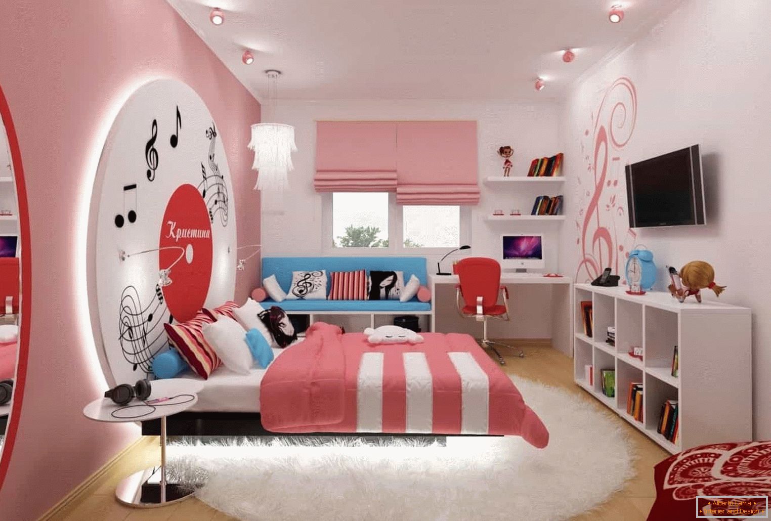 Pokój w różowych odcieniach