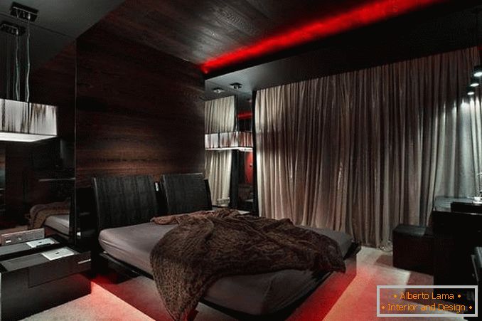 Projekt sypialni w kolorze czarnym i czerwonym, zdjęcie 18