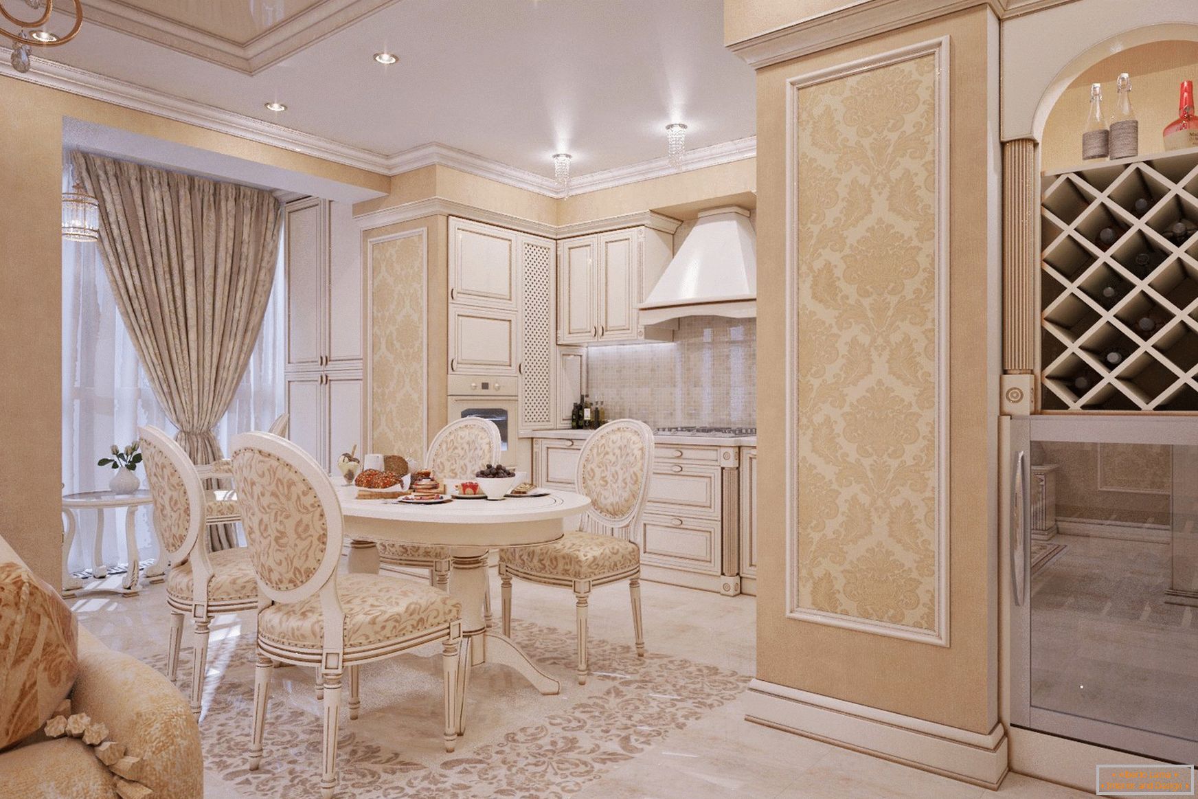 Studio kuchenne w stylu klasycznym