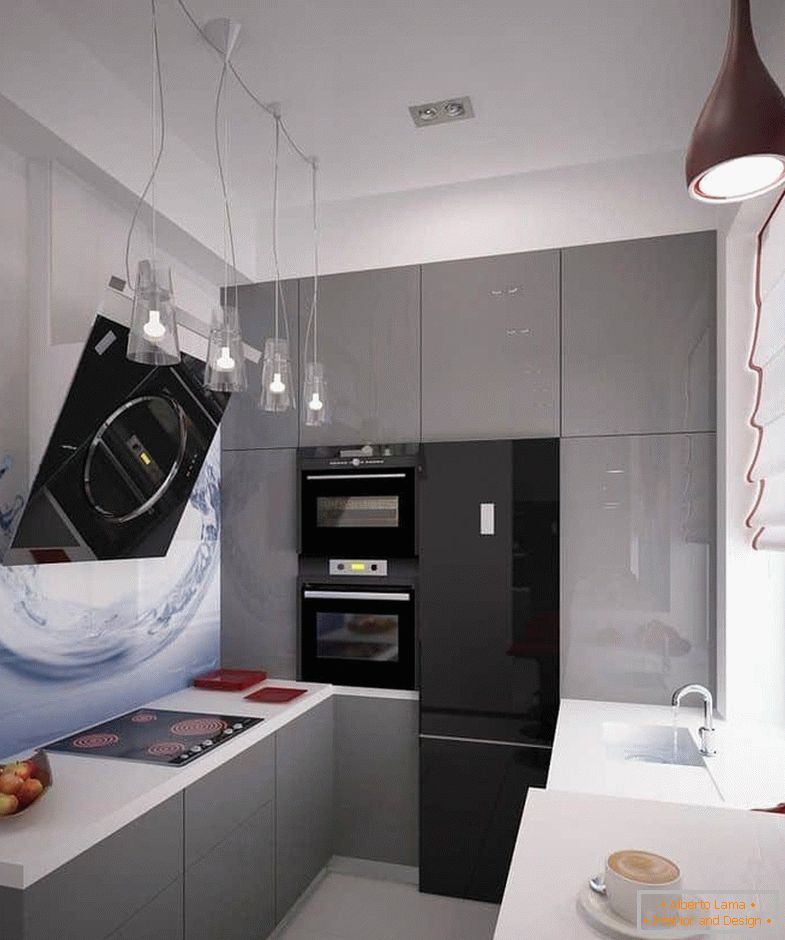 Jedna ściana w kuchni może być całkowicie wypełniona szafkami z technologią od podłogi do sufitu