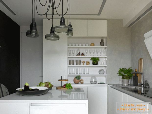 projekt pięknej kuchni wyspowej w prywatnym domuфото