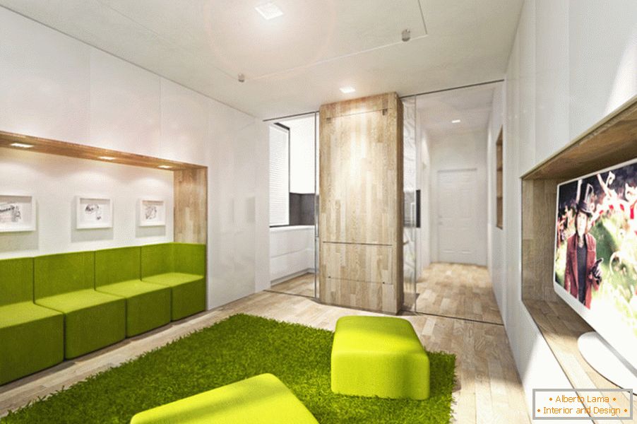 Transformator do projektowania mieszkań w jasnym zielonym kolorze