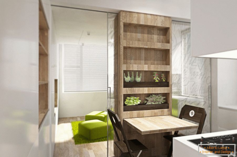 Transformator do projektowania mieszkań: jadalnia w kuchni