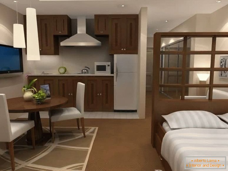 W tym projekcie możesz zobaczyć, jak rozdzielić miejsce do spania w małym mieszkaniu