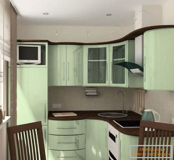 Małe pokoje - projekt kuchni na zdjęciu w mieszkaniu 30 m kw