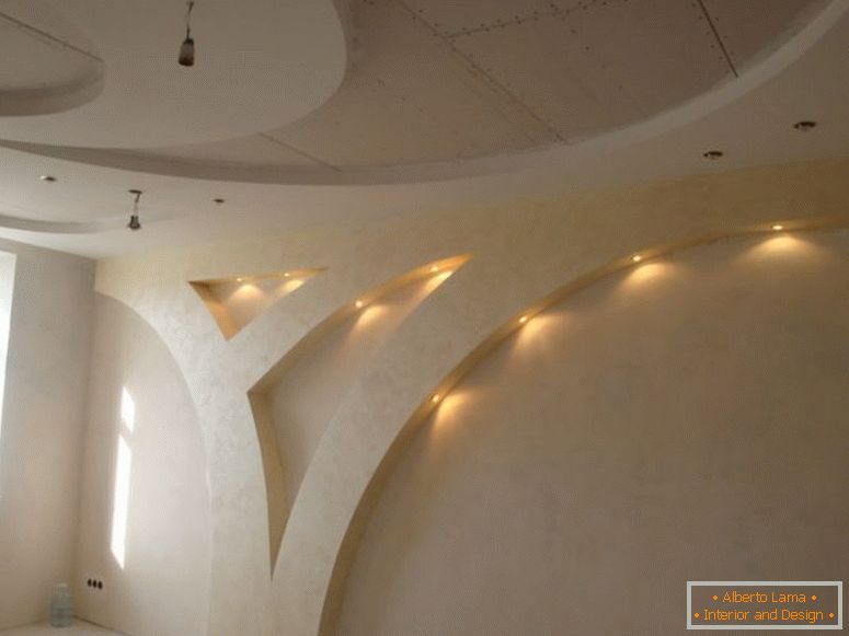 Projekt sufitu z płyty gipsowo-kartonowej - 140 zdjęć