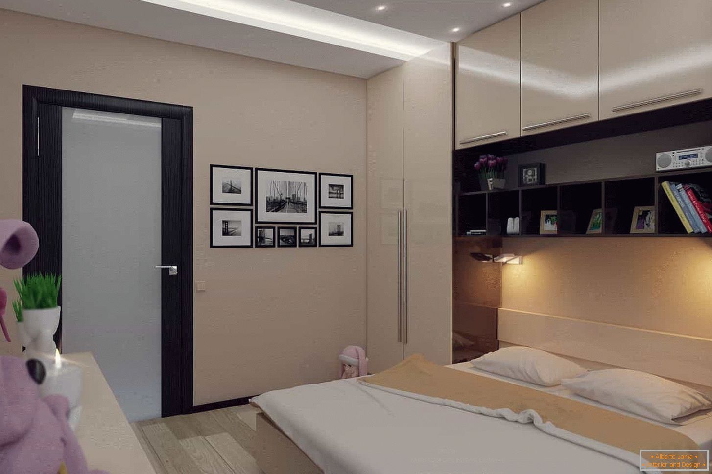 Projekt sypialni w stylu Art Nouveau 13 m².