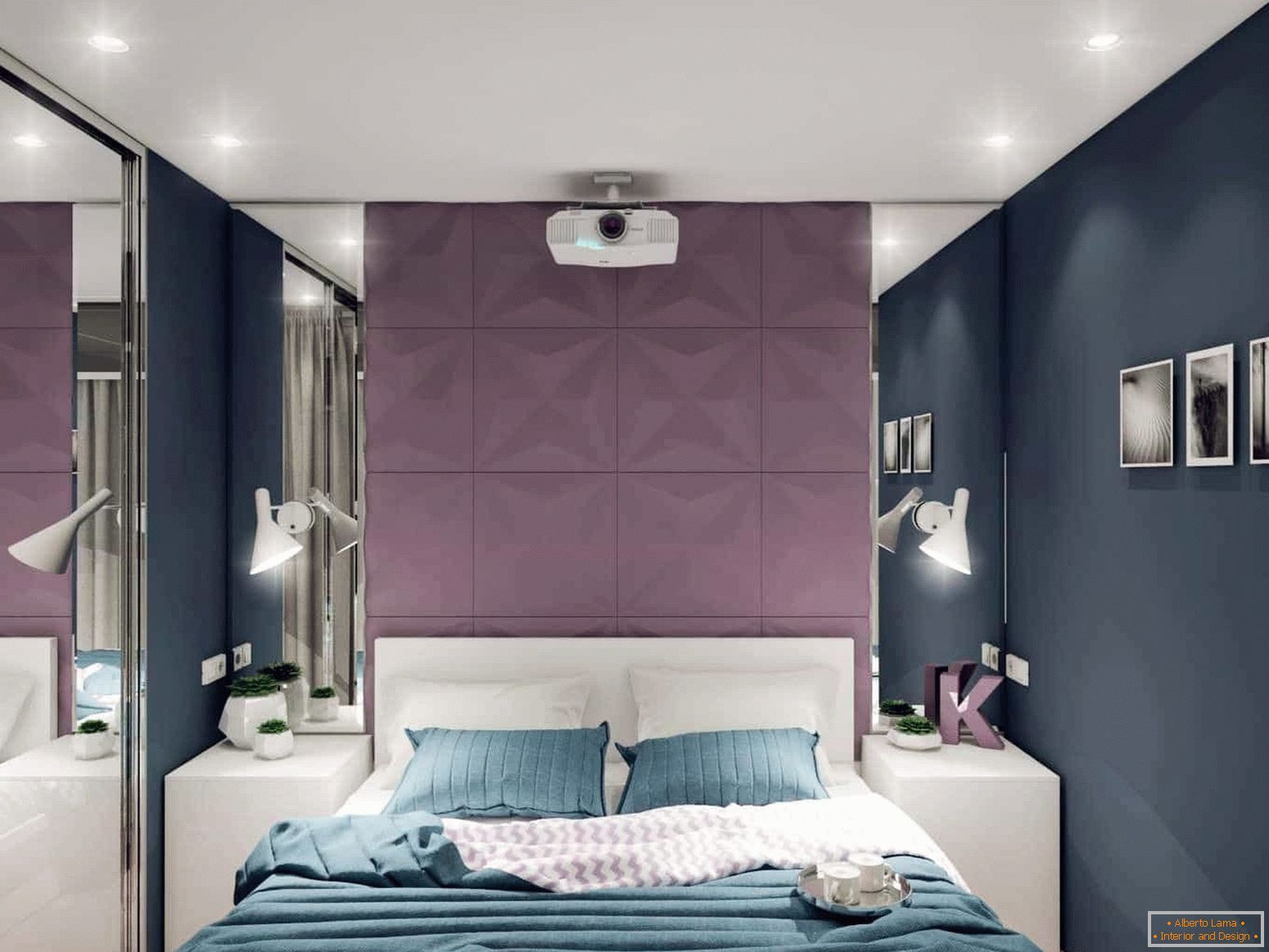 Sypialnia w stylu high-tech