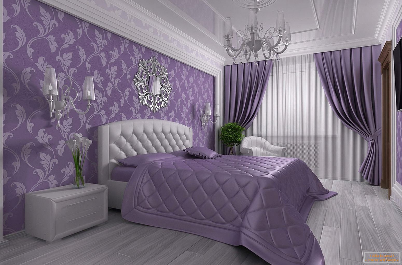 Eleganckie wnętrze sypialni