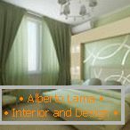 Wnętrze zielona sypialnia в стиле модерн