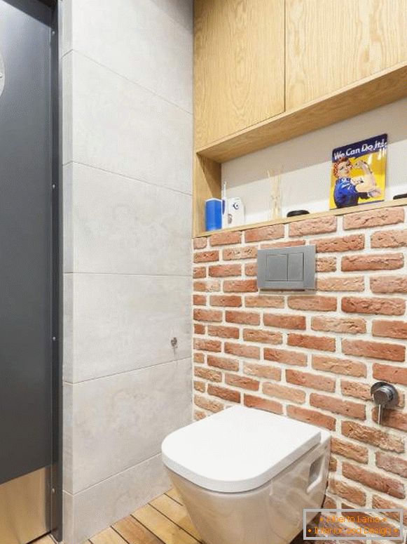 Projekt małej toalety - zdjęcie w stylu loftu