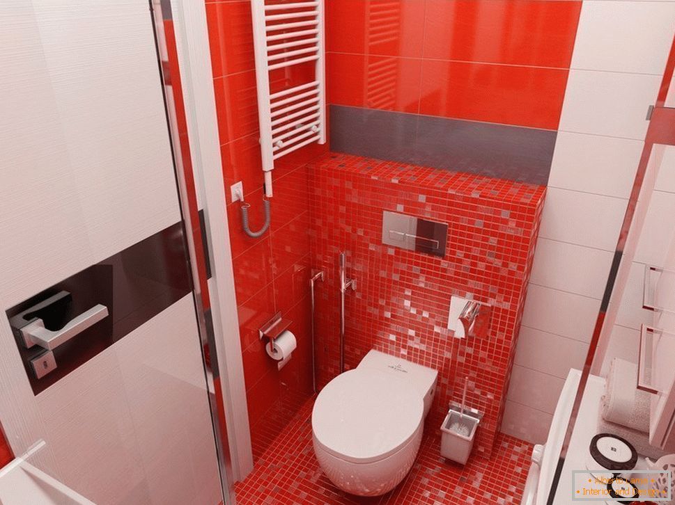Czerwona dachówka w łazience