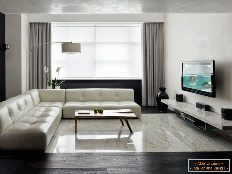Jednym z najczęściej używanych kolorów do dekoracji wnętrz w stylu minimalizmu jest szary. Szeroka gama odcieni szarości pozwala projektantowi zaaranżować lekkie akcenty, dzięki czemu pomieszczenie jest bardziej przestronne. 