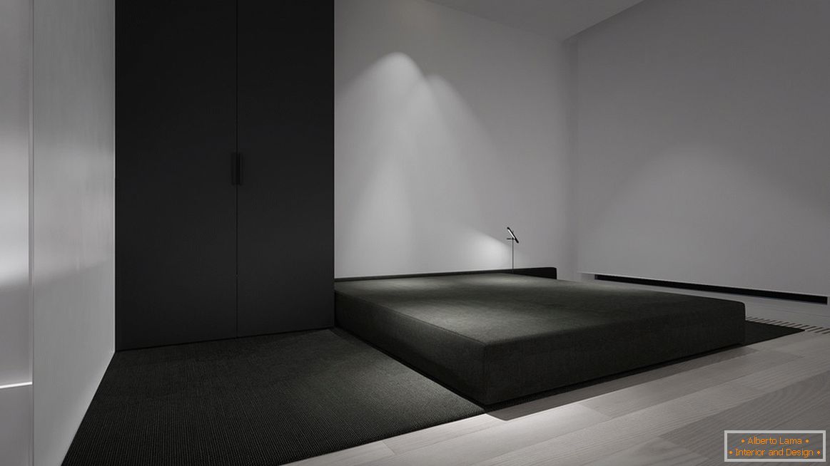 Sypialnia w stylu minimalizmu jest najjaśniejszym przykładem funkcji designerskiej. Główną cechą jest minimalna ilość mebli.