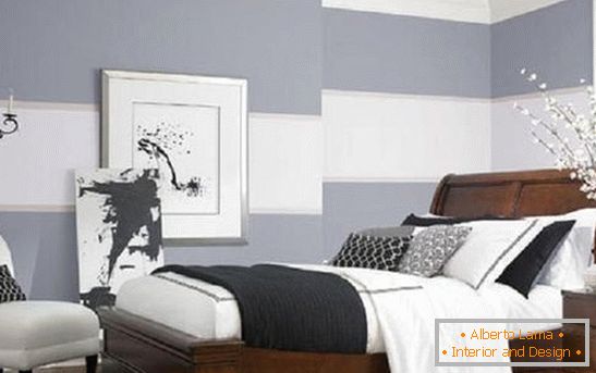 Sypialnia w zimnych kolorach