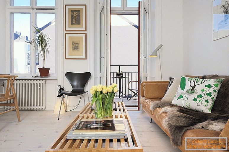 Salon luksusowych małych apartamentów w Szwecji