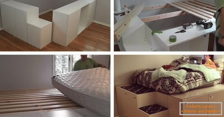 Łóżko w małej sypialni z IKEA