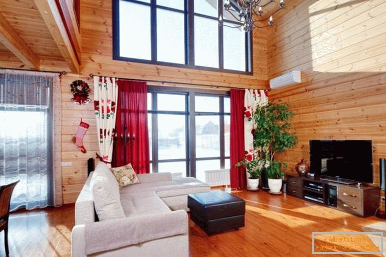 Salon w stylu chalet - 70 zdjęć oryginalnego projektu