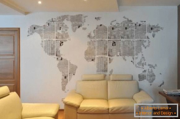 Mapa świata na ścianie własnymi rękami