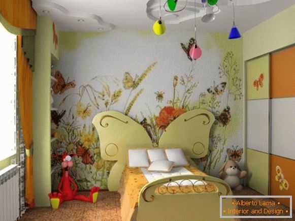 stylowa dekoracja wnętrza pokoju dziecięcego dla dziewcząt