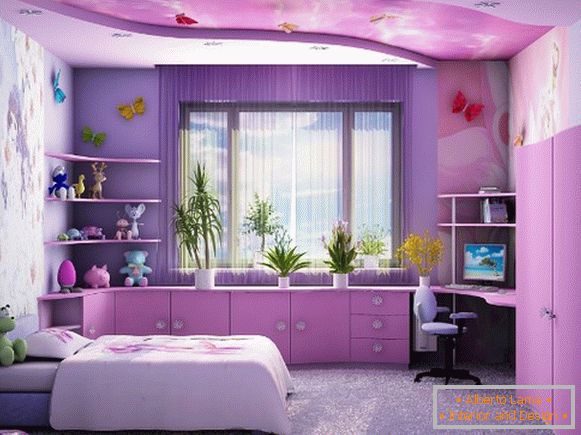 лиловый wnętrze sypialni dziecięcej для девочки