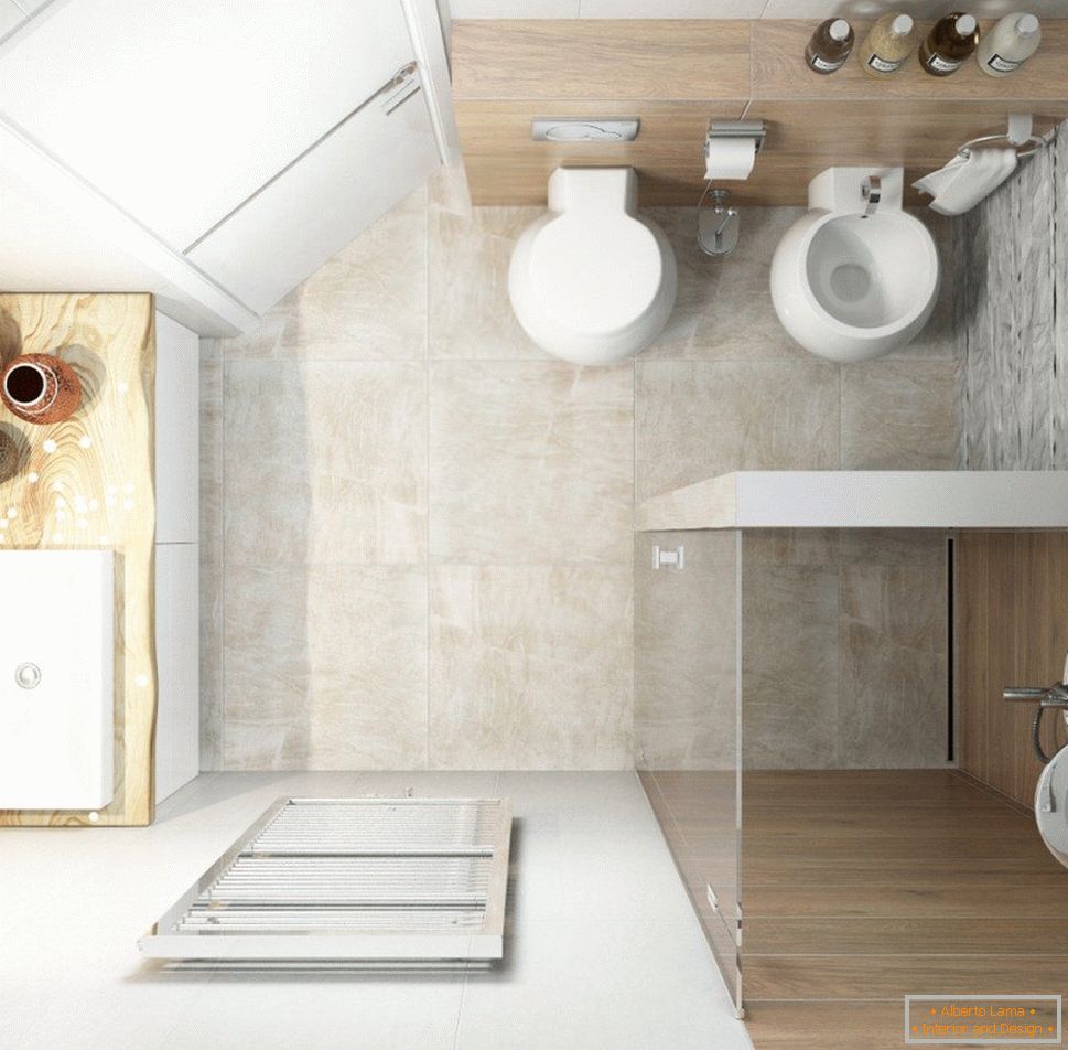 Układ mebli w łazience w stylu białego minimalizmu