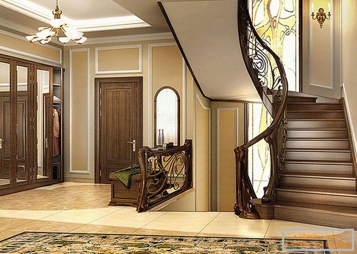 Eleganckie połączenie gładkich linii i ciepła naturalnego drewna to główna cecha nowoczesnego stylu. Schody i wnętrze domu wyglądają jak jeden. 