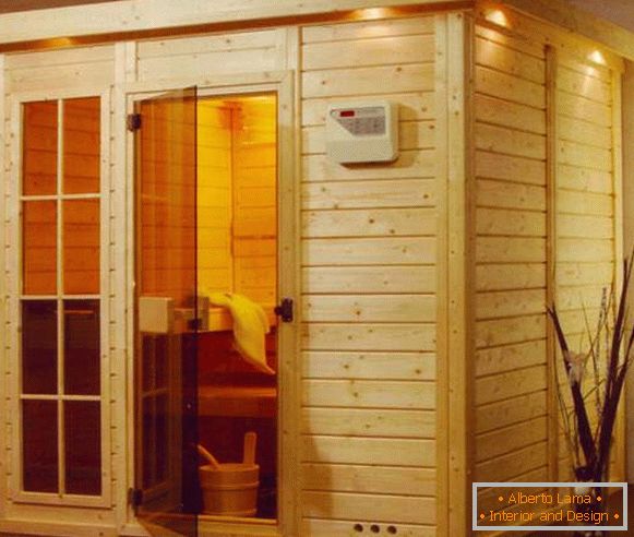 Sauna we wnętrzu prywatnego domu - wybierz szklane drzwi