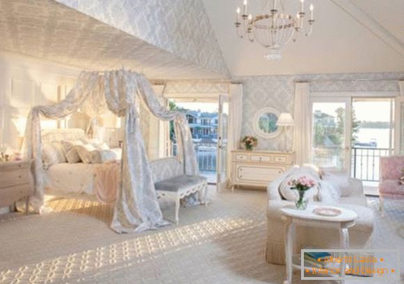 luksusowa sypialnia z dywanem