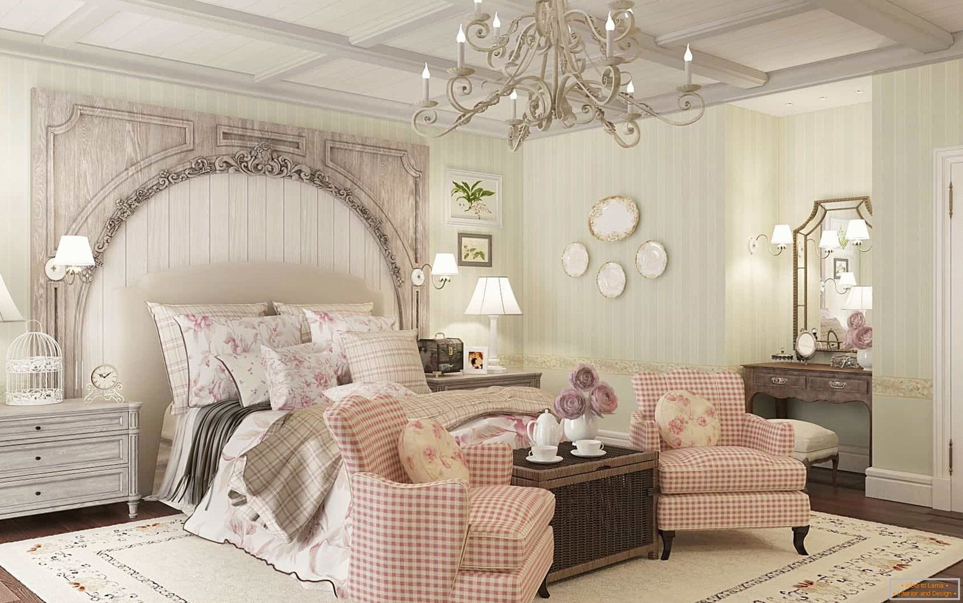 Romantyczna sypialnia w stylu prowansalskim
