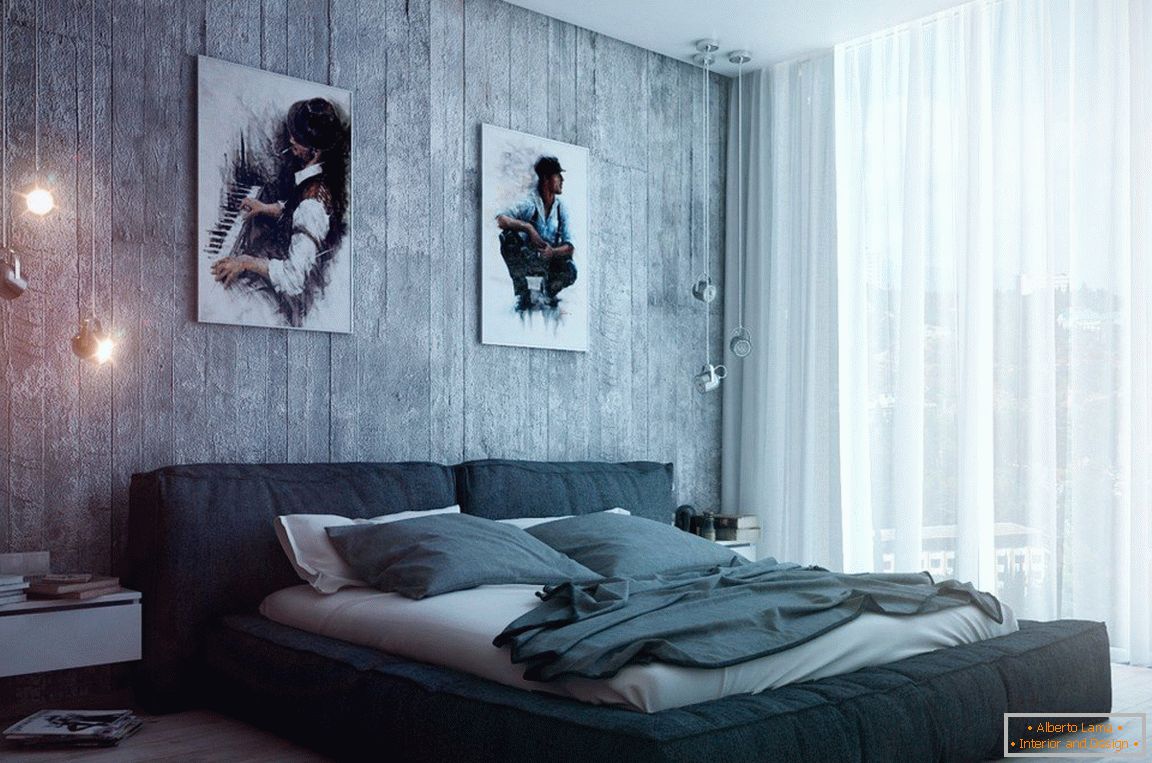 Zdjęcia w sypialni w stylu loftu
