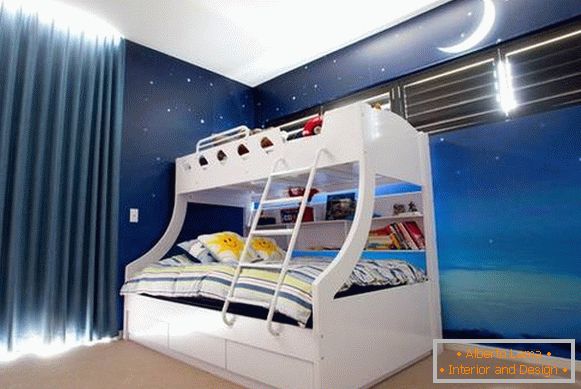 Łóżko piętrowe młodych kosmonautów
