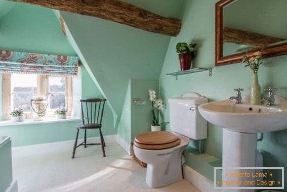 Piękne wnętrza łazienek - zdjęcie łazienki w kolorze miętowo-zielonym