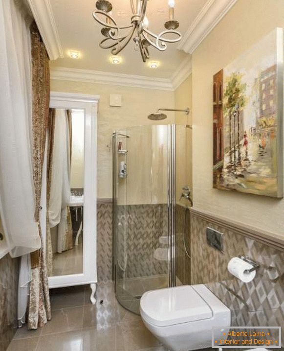Piękne łazienki - zdjęcie połączonej łazienki w mieszkaniu