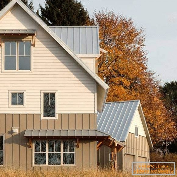 Jakiego koloru pomalować fasadę prywatnego domu - zdjęcie dwupiętrowego domu