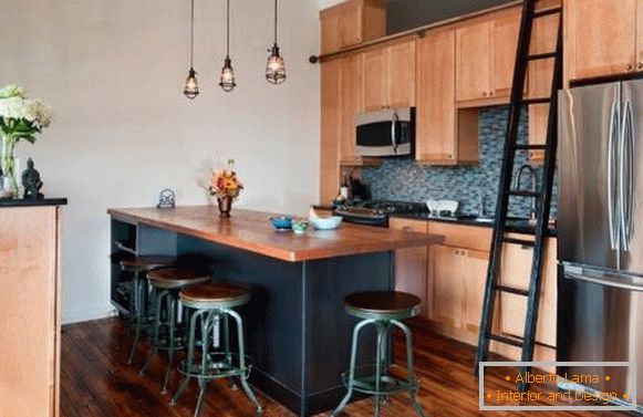 Żarówka Edisona - zdjęcie w kuchni w stylu loftu