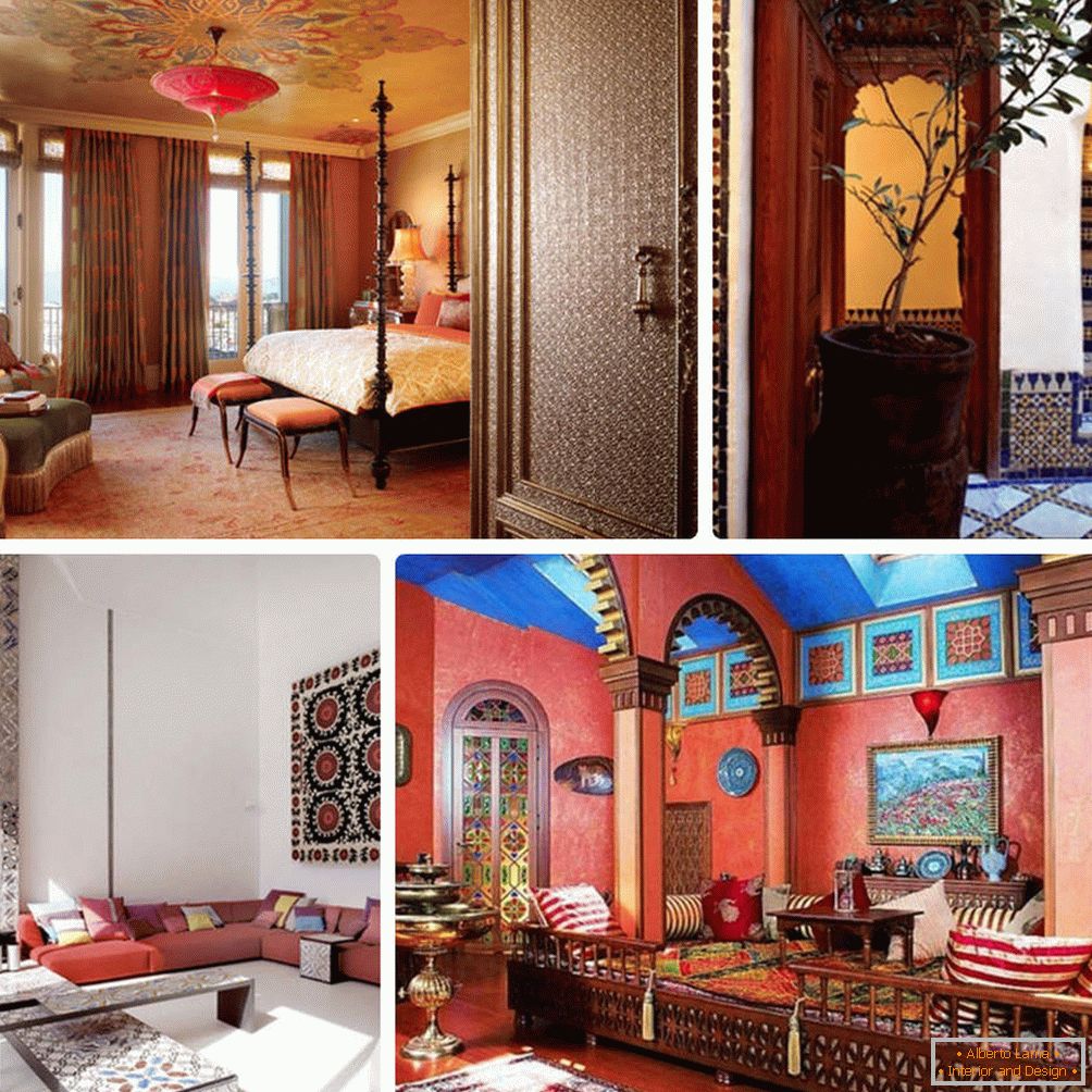 Oświetlenie и мебель для марокканского интерьера