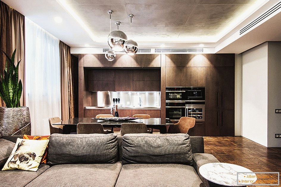Niewielki apartament typu studio z elementami minimalistycznej secesji w Kijowie na Ukrainie
