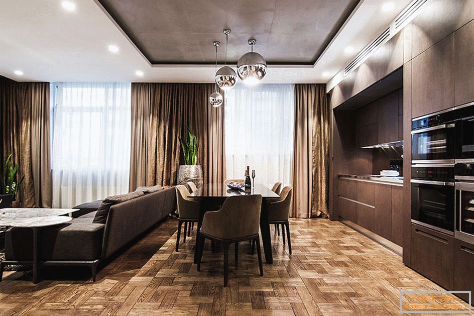 Niewielki apartament typu studio z elementami minimalistycznej secesji w Kijowie na Ukrainie