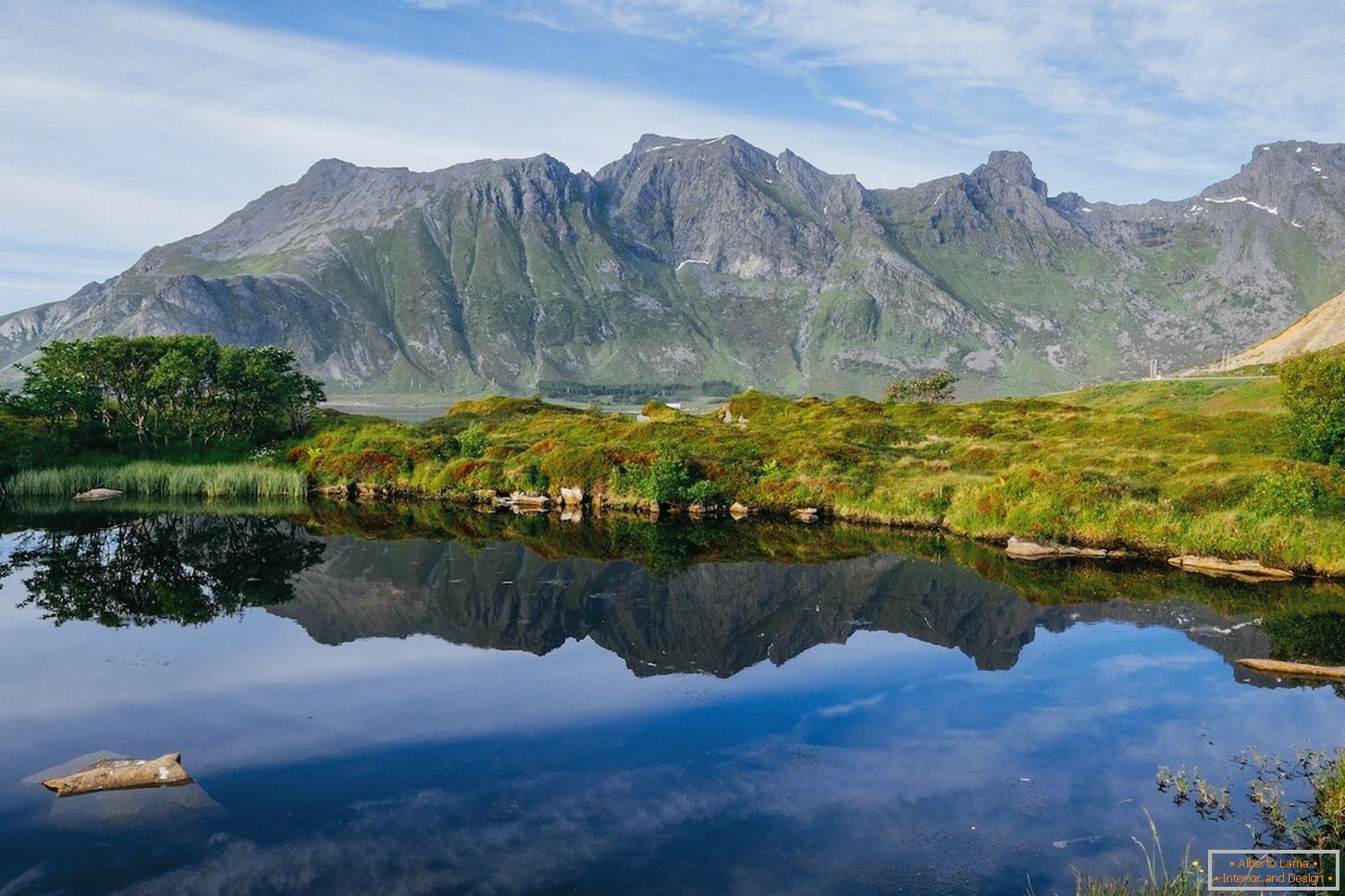 Kolorowy krajobraz natura w Norwegia