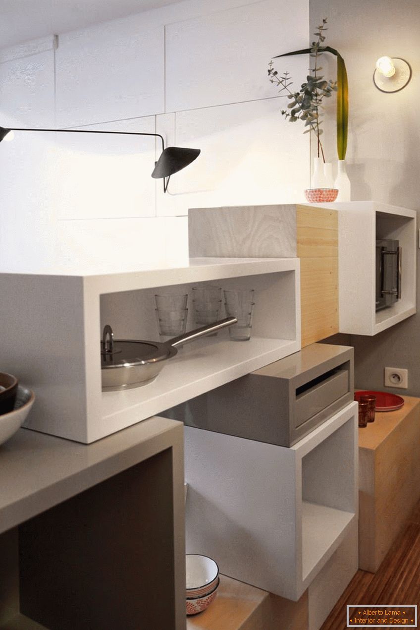 Kuchnia stylowy mały apartament studio