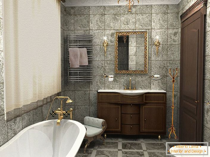 Luksusowa łazienka w stylu Art Deco