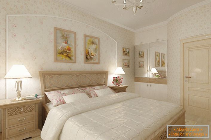 Sypialnia w stylu romantyzmu.