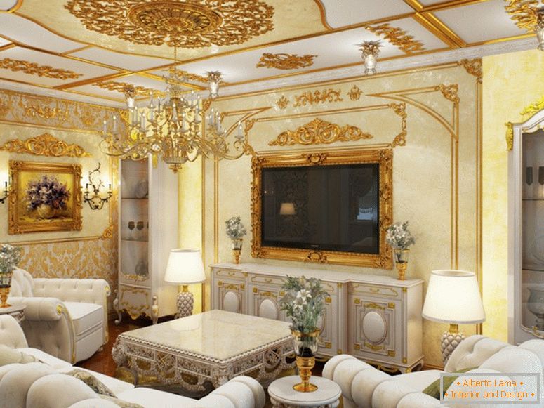 Pokój urządzony jest w najlepszych tradycjach w stylu barokowym.