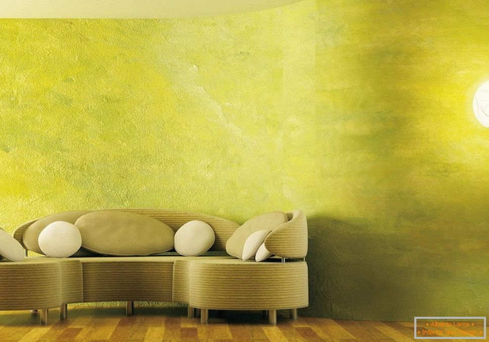 Malowane ściany w salonie