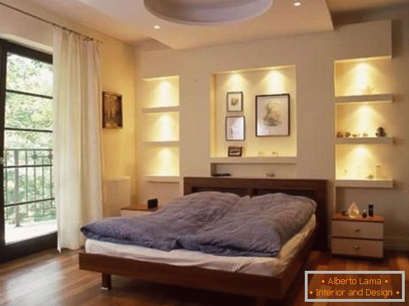 sufity z płyt gipsowo-kartonowych w sypialni, zdjęcie 35