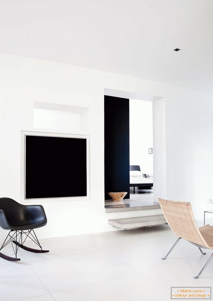 Projekt małego mieszkania w kolorze czarnym i białym - фото 6