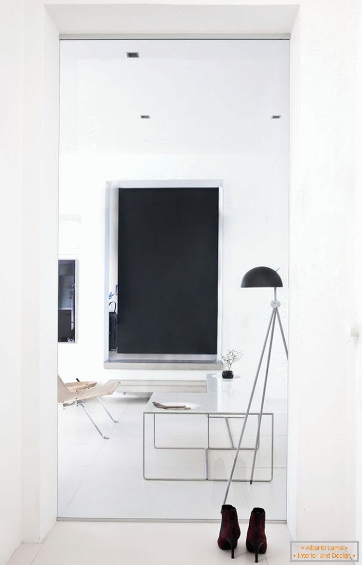 Projekt małego mieszkania w kolorze czarnym i białym - фото 7